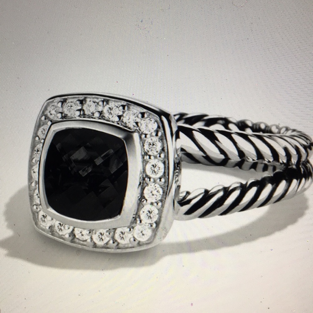 ❌SOLD❌DAVID YURMAN PETITE BLACK ONYX DIAMOND RING - Picture 2 of 6